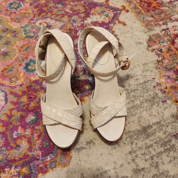 Gucci Platform Leather Sandals, Size 8B - Picture 2 of 5